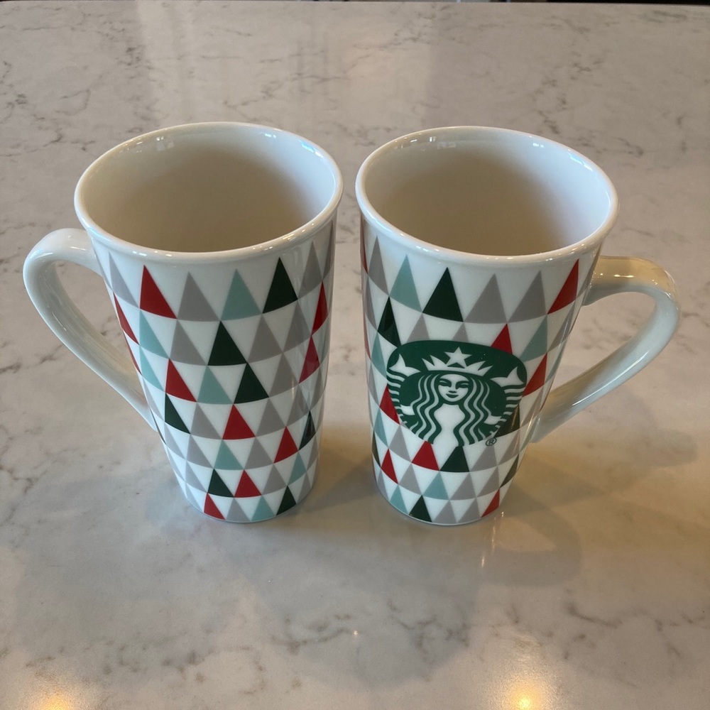 Starbucks triangle tree mugs